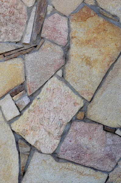Υφή Του Ένα Ισχυρό Πέτρινο Τοίχο Από Πολλούς Τσιμεντένιο Πέτρες — Φωτογραφία Αρχείου