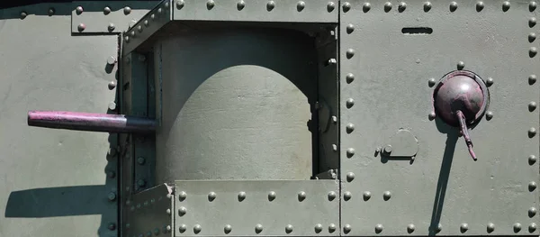 Texture Wall Tank Made Metal Reinforced Multitude Bolts Rivets Images — Stock Photo, Image