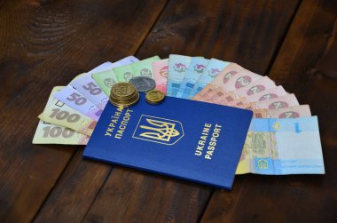 Ukraynalı bir pasaport ve Ukr belirli bir miktarda fotoğrafı