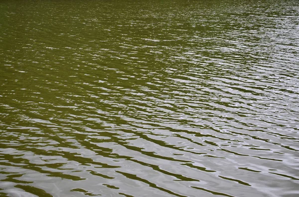 The texture of dark river water under the influence of wind, imprinted in perspective. Horizontal image