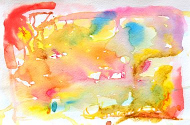 El suluboya şekil tasarımınız için sıcak tonlarda çekilmiş. Arka plan, el yapımı dekorasyon boyalı yaratıcı