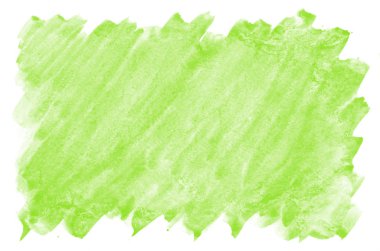 Işık yeşil suluboya arka plan beyaz kağıt üzerinde. Bir metin için dokular, afişler, broşürler, posterler, yazıtlar yeri olan. Sulu Boya tasarım öğesi web dekorasyon için