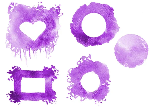 Achtergrondafbeelding Van Abstract Aquarel Vlekken Die Willekeurige Vormen Van Violette — Stockfoto