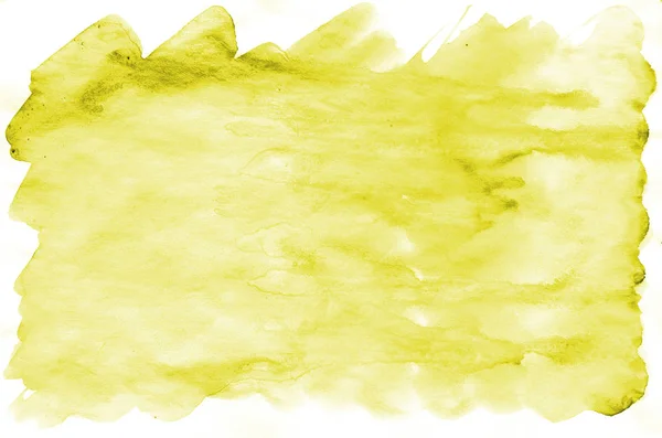 Aquarelle Jaune Coloré Peinture Pinceau Humide Fond Liquide Pour Papier — Photo