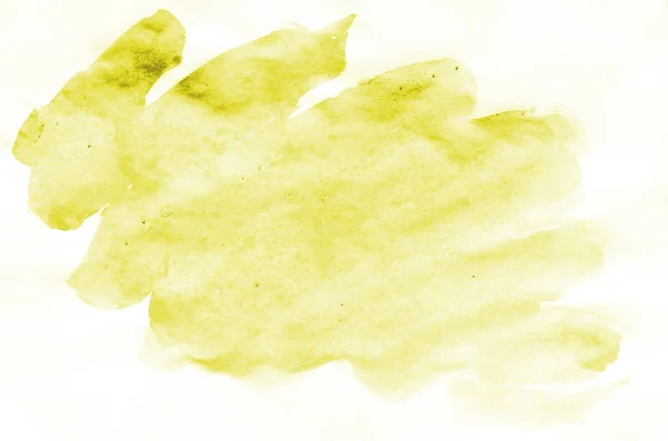 Colorido Amarelo Aquarela Pincel Molhado Pintar Fundo Líquido Para Papel — Fotografia de Stock