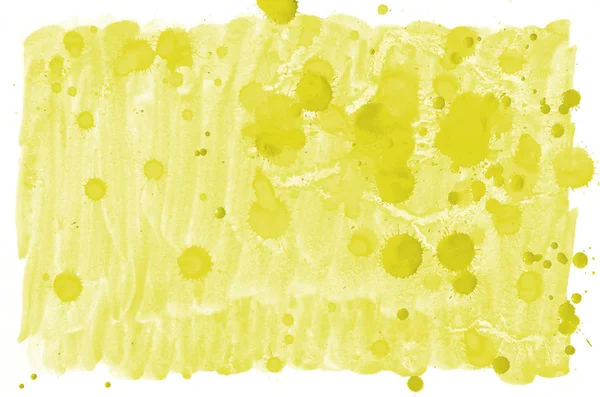 Colorido Amarelo Aquarela Pincel Molhado Pintar Fundo Líquido Para Papel — Fotografia de Stock