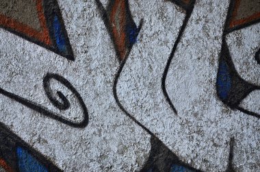 Ayrıntılı görüntü çok eski ve yaşlı renk grafiti duvardaki çizim. Arka plan grunge sokak sanatı resmi