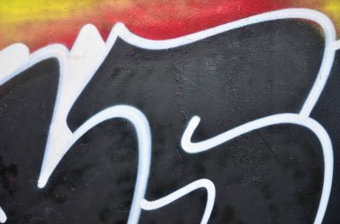 Ayrıntılı görüntü renk grafiti çizim. Arka sokak sanatı resim
