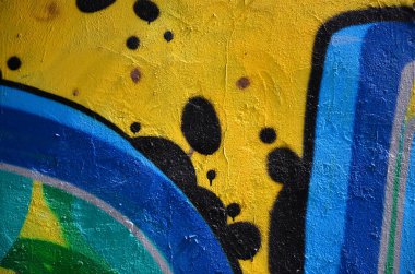 Ayrıntılı görüntü renk grafiti çizim. Arka sokak sanatı resim