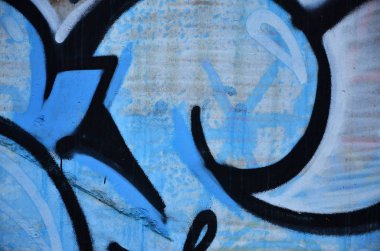 Sanat toprak altında. Güzel sokak sanat graffiti tarzı. Duvar Soyut çizimler ev boya ile dekore edilmiştir. Modern ikonik kentsel kültür sokak gençlik. Soyut şık resim duvarda