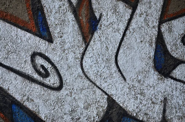 详细的形象 非常古老和陈旧的彩色涂鸦画在墙上 背景垃圾街头艺术图片 — 图库照片