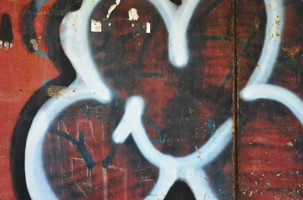 Tekstury Fragmentu Muru Malowaniem Graffiti Który Jest Przedstawiony Nim Obraz — Zdjęcie stockowe