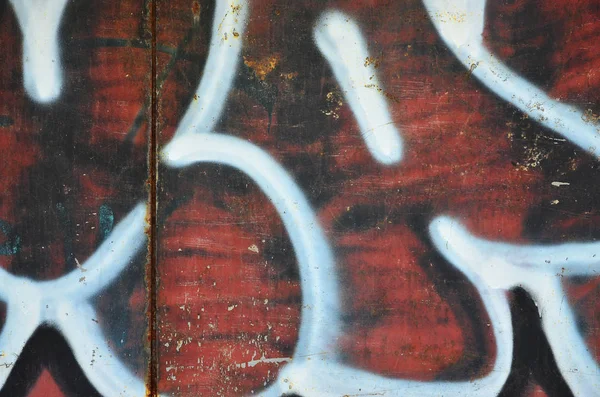 Textura Fragmento Pared Con Pintura Graffiti Que Representa Ella Imagen —  Fotos de Stock