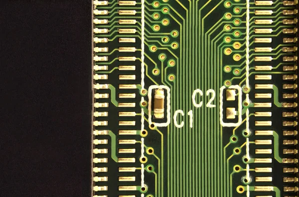 Zbliżenie Kolorowe Płytki Mikro Streszczenie Technologia Tło Mechanizm Komputera Szczegóły — Zdjęcie stockowe