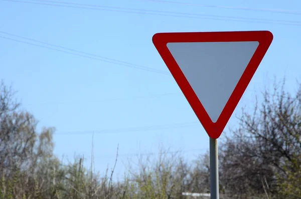 Panneau Signalisation Forme Triangle Blanc Laisse Tomber — Photo