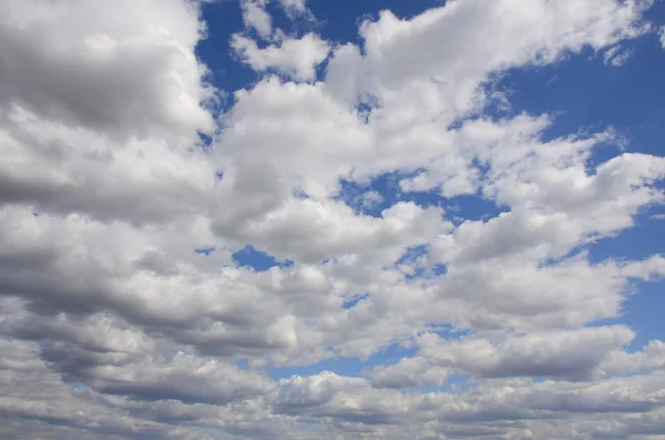 多くの異なるサイズの白い雲と青い空 — ストック写真