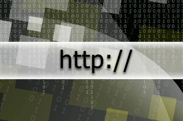 A inscrição de texto HTTP é escrita em um campo semitransparente — Fotografia de Stock