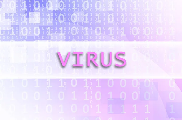 Inscripción Texto Virus Está Escrita Campo Semitransparente Rodeado Por Conjunto — Foto de Stock