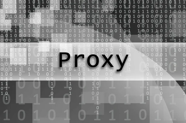 Текстовая Надпись Proxy Написана Полупрозрачном Поле Окруженном Набором Абстрактных Фигур — стоковое фото