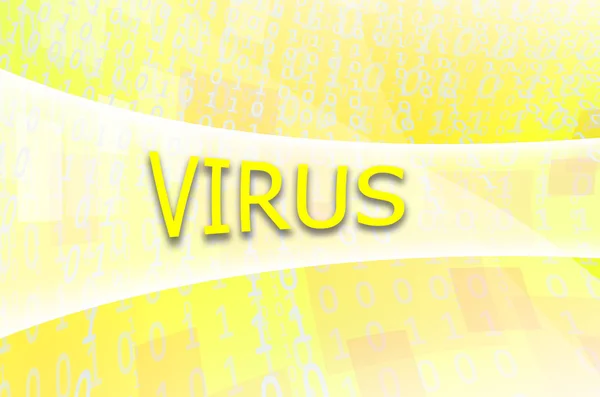 Inscripción Texto Virus Está Escrita Campo Semitransparente Rodeado Por Conjunto — Foto de Stock