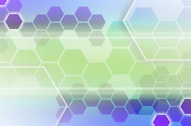 Altıgenler ve diğer geometrik şekiller kümesi oluşan teknolojik arka plan