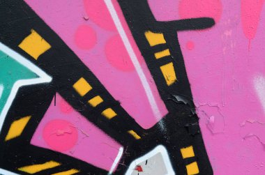 Pembeli güzel grafiti desen parçası ve yeşil siyah anahat ile. Sokak sanatı arka plan görüntüsü