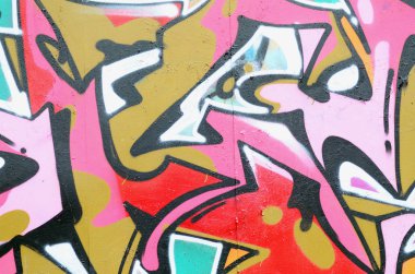 Pembeli güzel grafiti desen parçası ve yeşil siyah anahat ile. Sokak sanatı arka plan görüntüsü
