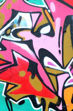 Pembeli güzel grafiti desen parçası ve yeşil siyah anahat ile. Sokak sanatı arka plan görüntüsü