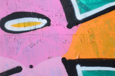 Pembeli güzel grafiti desen parçası ve yeşil siyah anahat ile. Sokak sanatı arka plan görüntüsü