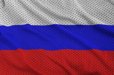 Rusya bayrağı bir polyester naylon spor giyim örgü kumaş baskılı 