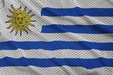 Uruguay bayrağı bir polyester naylon spor giyim örgü kumaş baskılı