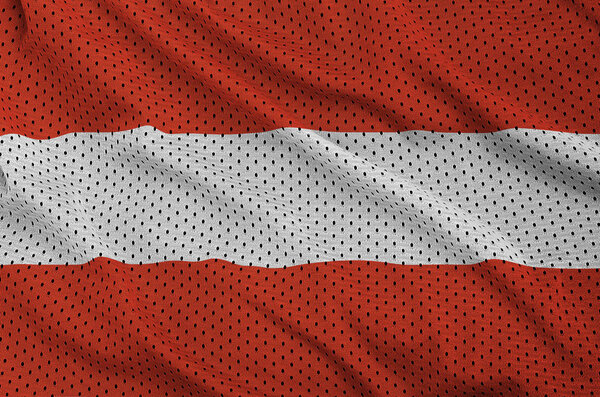 Austria flag printed on a polyester nylon sportswear mesh fabric