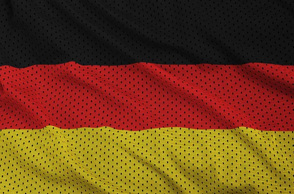 Tyskland flagga tryckt på en polyester nylon sportkläder mesh tyg — Stockfoto