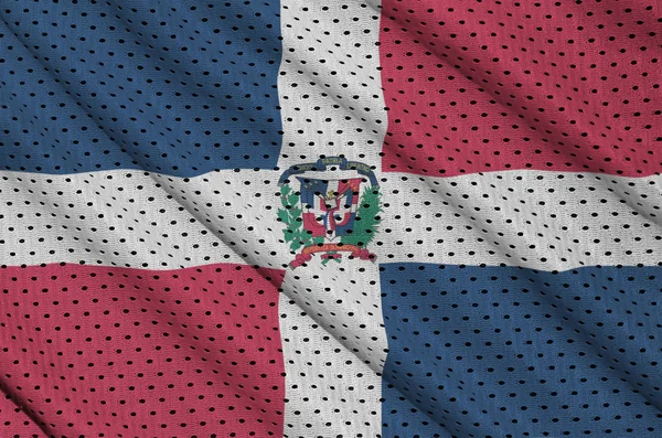 Bandera de República Dominicana impresa en una ropa deportiva de nylon de poliéster — Foto de Stock