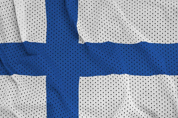 Bandera de Finlandia impresa en un tejido de malla de nylon deportivo de poliéster — Foto de Stock