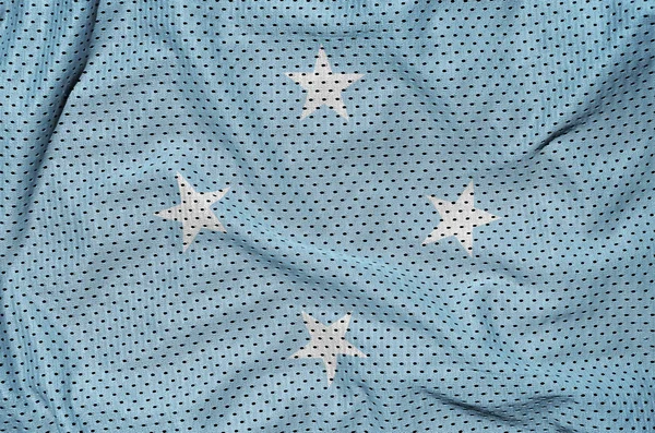 Micronesia flag printed on a polyester nylon sportswear mesh fab — Stock Photo, Image