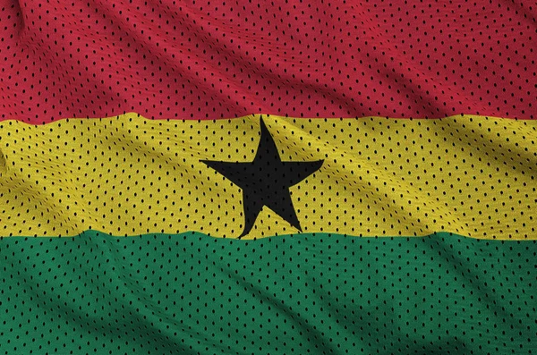 Bandera de Ghana impresa en un tejido de malla de nylon deportivo de poliéster w —  Fotos de Stock