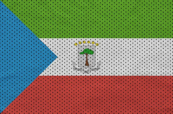 Equatorial Guinea Flag Printed Polyester Nylon Sportswear Mesh Fabric Some — Stock Photo, Image