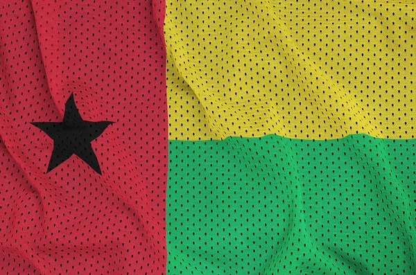 Bandera de Guinea Bissau impresa en una malla de nylon de poliéster — Foto de Stock