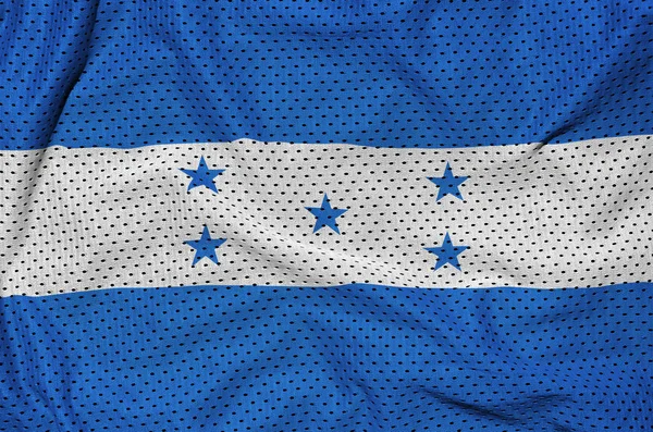 Флаг Гондураса Напечатан Полиэфирной Нейлоновой Ткани Спортивной Сетки Некоторыми Складками — стоковое фото