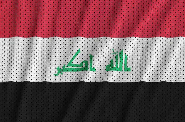Σημαία Του Ιράκ Που Εκτυπώνονται Ένα Ύφασμα Πολυεστέρα Νάιλον Sportswear — Φωτογραφία Αρχείου