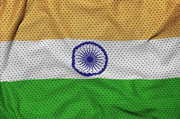 Bandiera India stampata su un tessuto in rete di nylon poliestere sportivo w — Foto Stock