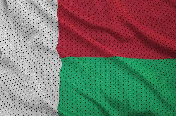 Bandera de Madagascar impresa en una malla de poliéster de nylon deportivo fab —  Fotos de Stock