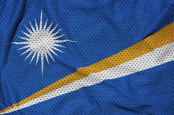 Marshall Islands flag printed on a polyester nylon sportswear me — Stock Photo, Image