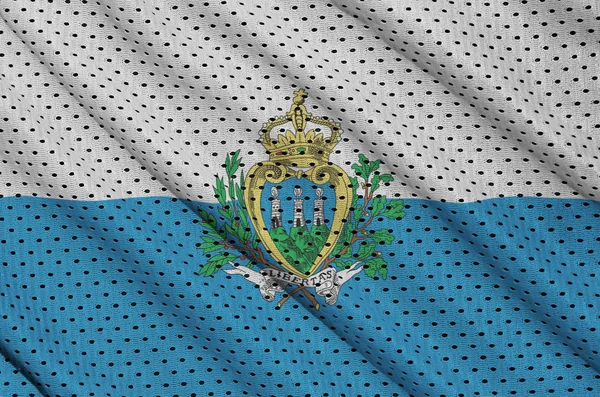 San marino flagge auf polyester nylon sportswear mesh fab gedruckt — Stockfoto