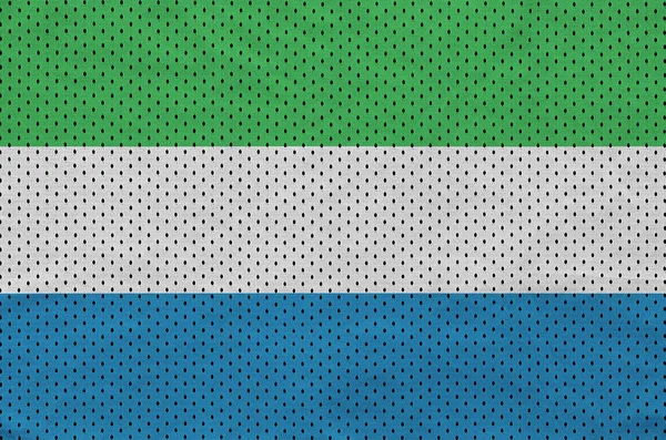 Drapeau Sierra Leone imprimé sur une maille de vêtements de sport en nylon polyester f — Photo