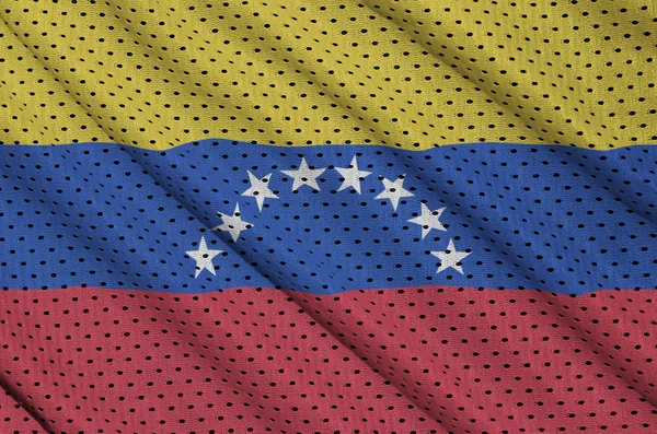 Vlag van Venezuela afgedrukt op een polyester nylon sportkleding mesh fabr — Stockfoto