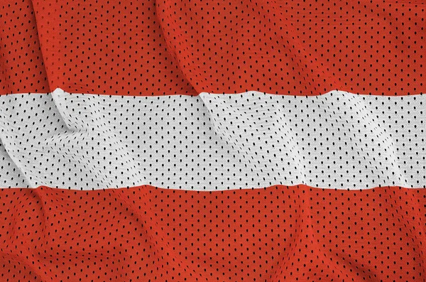 Austria flag printed on a polyester nylon sportswear mesh fabric — Stock Photo, Image