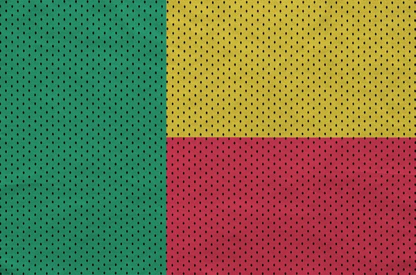 Bandiera Benin Stampata Tessuto Rete Nylon Poliestere Sportivo Con Alcune — Foto Stock