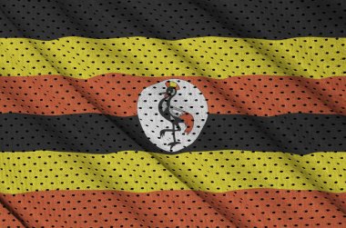 Uganda bayrağı bir polyester naylon spor giyim örgü kumaş baskılı 